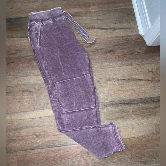 Comfy Preloved Green Tea Marbled Lavender Lounge Joggers Sz L - Picture 10 of 12